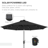 Garden 24 LED Light Parasol Outdoor Tilt Sun Umbrella Patio Club Party Sunshade - Image 4