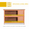 Rabbit Hutch for Two Rabbits Outdoor Guinea Pig Cage w/ Removable Trays, Orange - Image 4