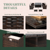 9PC Rattan Garden Furniture Set 8 Wicker Dining Chairs Footrest Table - Image 4