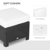 Rattan Footstool Wicker Ottoman with Padded Seat Cushion Furniture 50x50x35 cm - Image 4