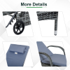 Garden Rattan Furniture 3 PC Sun Lounger Recliner Set & Side Table Patio Wicker - Image 4