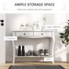 Console Table Storage Display Desk W/ 2 Drawers-Ivory White - Image 4