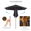 Outsunny Stylish Wooden Parasol - Easy Shade for Outdoor Relaxation - Image 4