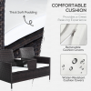 2-Seater PE Rattan Outdoor Garden Bench w/ Centre Table - Image 4