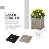 Wooden Garden Planter & Bench Combination Garden Raised Bed Patio Park Grey - Image 4