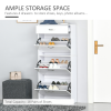 Shoe Cabinet 4 Drawers Storage with Flip Doors Shelves for 18 Pairs White - Image 4