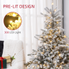 HOMCOM 6 Ft Artificial Christmas Tree with Realistic Snow Branches, LED Lights - Image 4