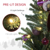 HOMCOM 5ft Artificial Prelit Christmas Tree w/ LED Lights, Purple Ornaments - Image 4