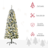 5 Feet Prelit Artificial Snow Flocked Christmas Tree Warm LED Light Green White - Image 4
