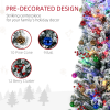 HOMCOM 6' Artificial Christmas Tree with Flocked Tips, LED Lights, Decoration - Image 4