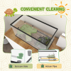 PawHut Turtle Tank 28L Glass Turtle Aquarium w/ Easy-Drain 45 x 25 x 29cm - Image 4