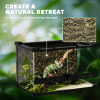 PawHut 10L Glass Terrarium, Reptile Vivarium with Stone Background - Image 4