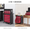 HOMCOM Rolling Tool Chest Lockable Roller Cabinet with with 14 Drawers Red - Image 4