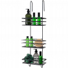 3 Tier Non Rust Hanging Shower Caddy Bathroom Organiser in Black - Image 2