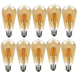 10Pack E27 LED Edison Dimmable Vintage Amber Glass Warm white 2700K Light Bulb