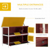 Two-Tier Elevated Wooden Rabbit Hutch Bunny Cage for Small Pet Animals w/ Tray - Image 5