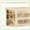 Three-Tier Wooden Hamster Cage Gerbil Play Centre w/ Sliding Tray, Ramps - Image 5
