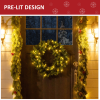 55CM Pre-lit Christmas Wreath 50 Warm White LED Ideal Xmas Artificial Door Deco - Image 5