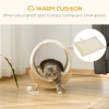 Elevated Cat House Kitten Bed Pet Shelter with Scratcher Cushion, Beige - Image 5