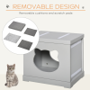 Cat House Bed Kitten Cave Cube Indoor w/ Soft Cushion Sisal Scratching Pad, Grey - Image 5