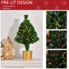 2FT Prelit Artificial Christmas Tree Fiber LED Table Deco Multi-Color Green - Image 5