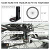 Dog Bike Trailer Pet Cat Carrier for Small Medium Puppy Travel Black and Red - Image 5