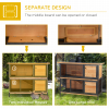 Wooden Metal Rabbit Hutch Pet House Bunny w/ Slide-Out Tray Outdoor Light Yellow - Image 5