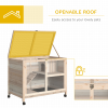 Indoor Rabbit Hutch Guinea Pig House Bunny Cage Openable Roof, Natural - Image 5