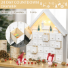 24-Drawer Christmas Advent Calendar Wooden Light-Up Countdown White - Image 5
