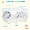 Two-Tier Hamster Cage Gerbil Haven w/Exercise Wheel, Water Bottle, Ladder, White - Image 5
