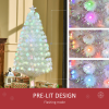 5 Feet Prelit Artificial Christmas Tree with Fiber Optic LED Light White - Image 5