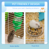 Hamster Cage Rodents House w/ Tubes Exercise Wheel, Water Bottle - Blue - Image 5