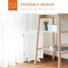 MDF Dog Gate Step over Panel Fence Expandable Folding w/Latch Support Feet White - Image 5