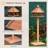 Wooden Bird Feeder Wooden Bird Table Bird Feeder with Roof, Brown, 130cm - Image 5