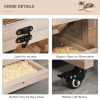 3-Tier Wooden Hamster Cage, Roden Small Animals Hutch, Ladders, Natural Wood - Image 5