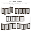 Freestanding Pet Gate 4 Panel Folding Wooden Dog Barrier w/ Support Feet - Image 5