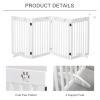 Pet Gate Foldable Freestanding Dog Safety Barrier w/ Support Feet White - Image 5