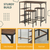 3PC Industrial Bar Height Dining Table Set With 2 Stools & Side Shelf, - Image 5