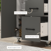 Kitchen Buffet 2 Cabinets, 3 Drawers Countertop, 60x40x150cm, Grey White - Image 5