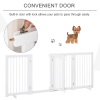 Wooden Freestanding Pet Gate 4 Panels 91cm Foldable Dog Fence w/ Support Feet - Image 5