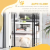 74-80cm Adjustable Metal Pet Gate Safety Barrier w/ Auto-Close Door Black - Image 5