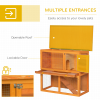 2-tier Rabbit Hutch Small Animal Wooden Bunnies House Outdoor Backyard 2 Sizes - Image 5