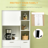 Kitchen Cupboard, Storage Cabinet with Shelves and Drawer, 166cm, White - Image 5