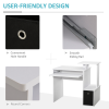 Computer Desk with Sliding Keyboard Tray Storage Drawer Shelf White - Image 5