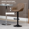 Set of 2, Swivel Barstools Footrest Backrest, PU Leather and Steel Brown - Image 5