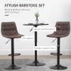Set of 2, Adjustable Stools Swivel and Footrest for Home Pub Area, Brown - Image 5