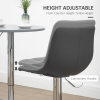 Set of 2, Adjustable Breakfast Dining Stools Swivel and Footrest, Grey - Image 5