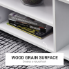 TV Stand Bookshelf Cabinet Modern 3 Tier shelf Storage Wheels in White - Image 5