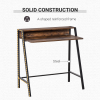 Office PC Workstation Storage Shelf Color Rustic Brown Metal Frame - Image 5