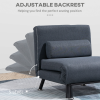Faux Suede 5-Position Futon Single Sofa Bed Black - Image 5